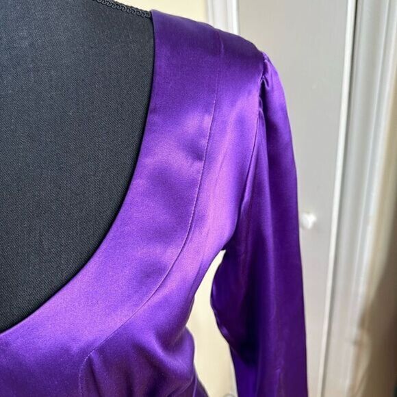 Etro pure luxury royal purple silk blouse size 44 made in Italy very soft, EUC - Picture 5 of 12